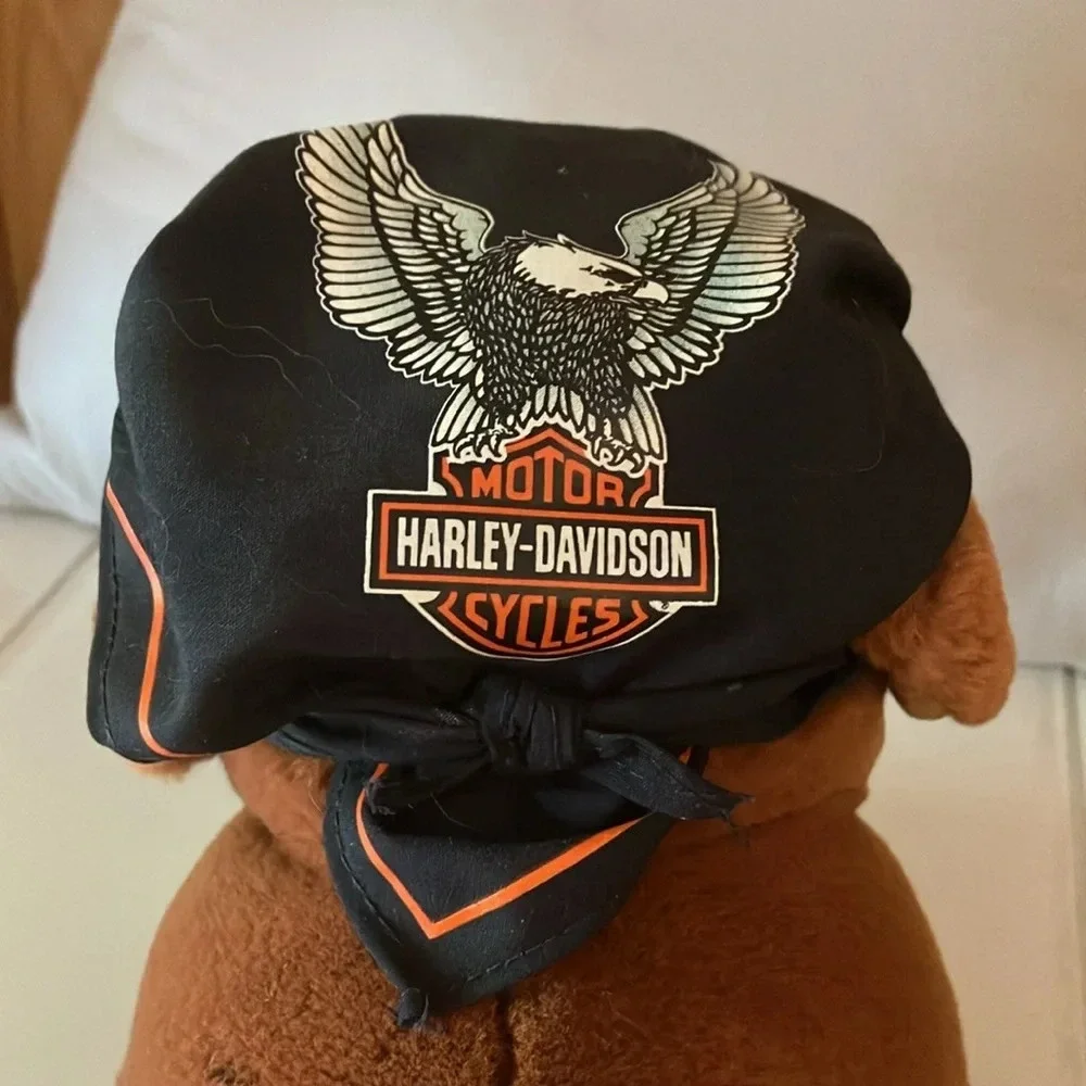 Harley Davidson St. Bernard Plush Dog w/Logo Bandana. 2003 Brown & White VGUC